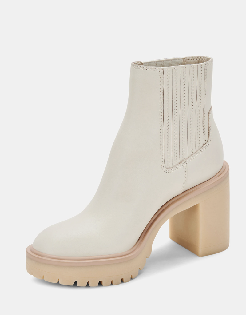 Dolce Vita Caster Booties in Ivory Leather