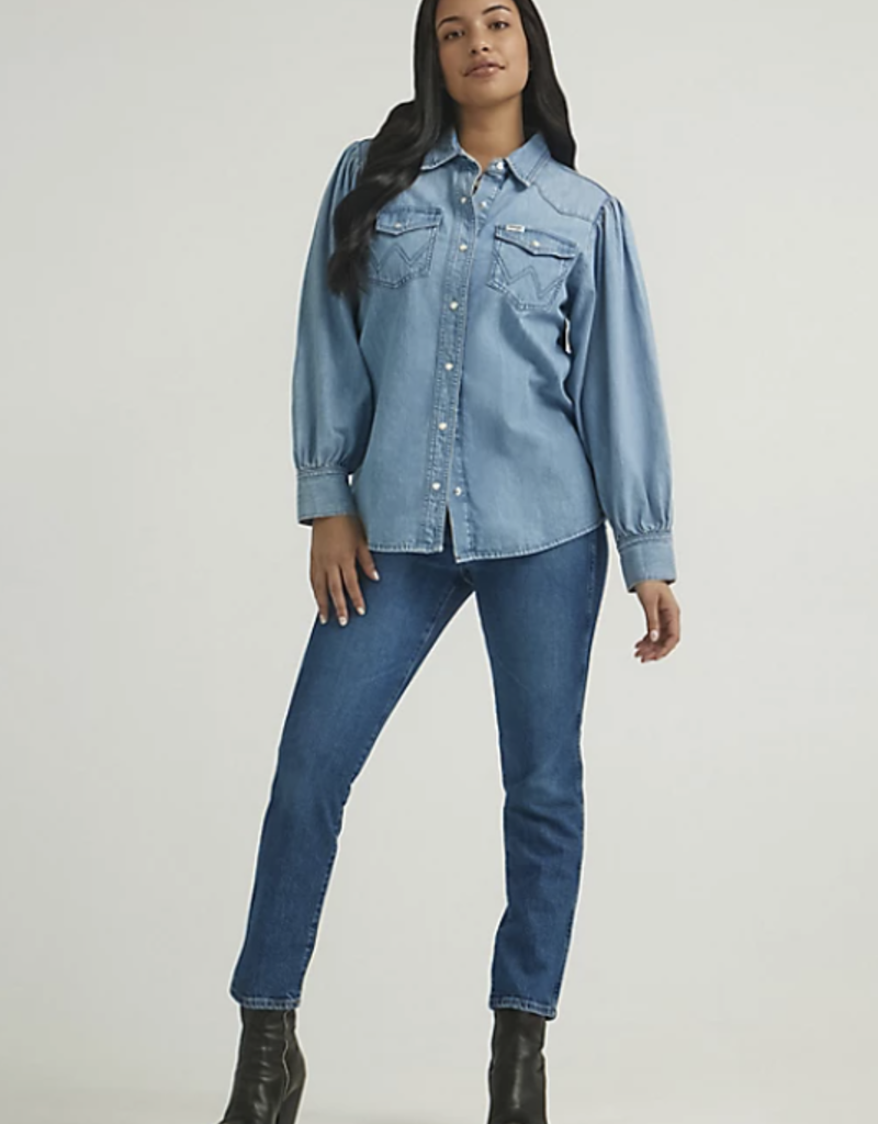 Wrangler Wrangler Balloon Sleeve Denim Shirt