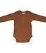 Mebie Baby Mebie Baby Long Sleeved Ribbed Bodysuit, Rust