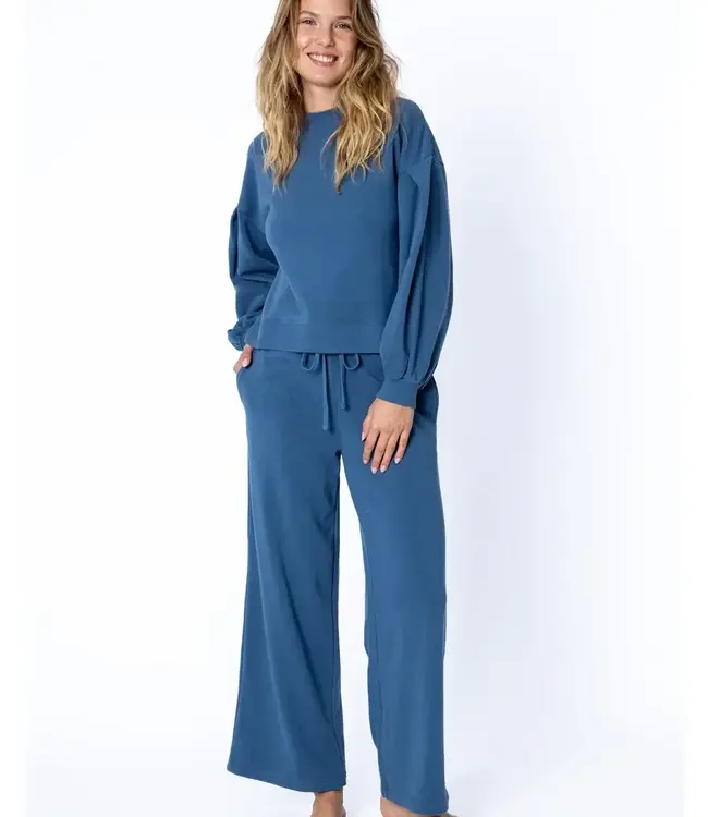 Kirra Fleece Top, Deep Lagoon