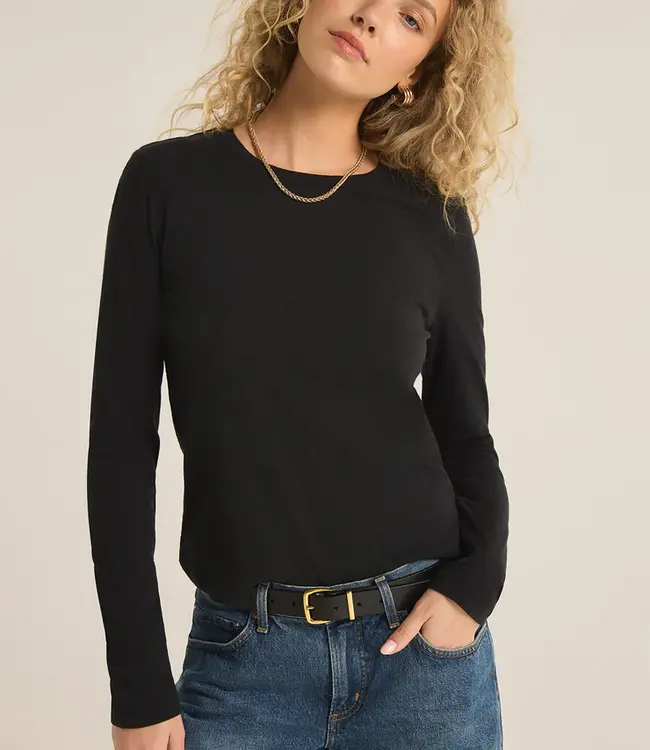 ZSupply Modern Slub Long Sleeve Tee, Black