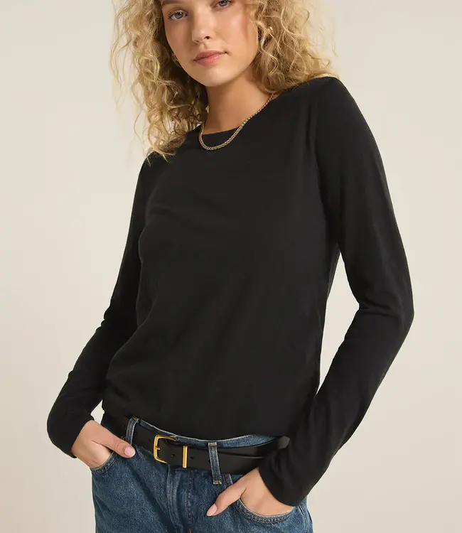 ZSupply Modern Slub Long Sleeve Tee, Black