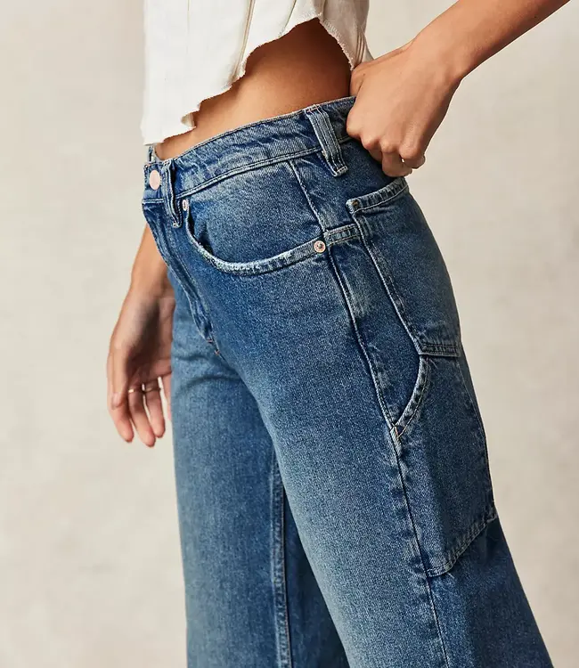 Free People Tinsley Baggy HR Jeans, Hazey Blue