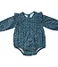 Navy Berry Long Sleeve Ruffle Bubble Romper