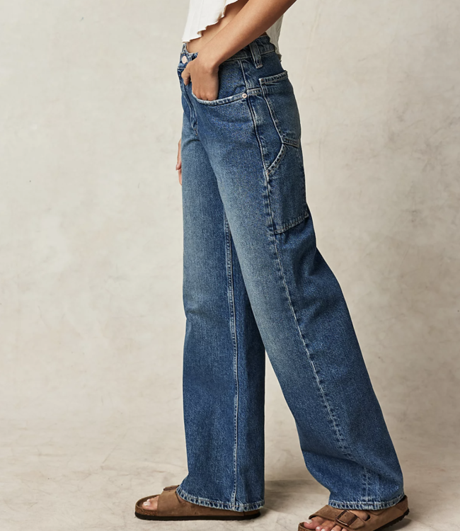 Free People Tinsley Baggy HR Jeans, Hazey Blue