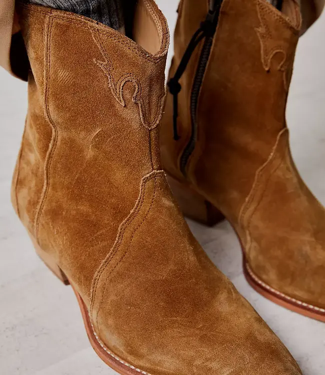 Free People New Frontier Western Boot, Camel Suede