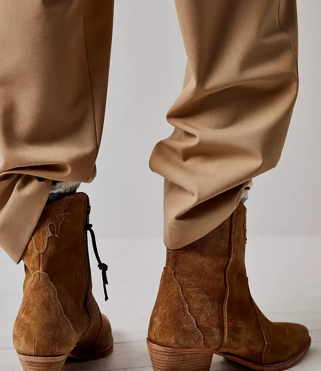 Free People New Frontier Western Boot, Camel Suede