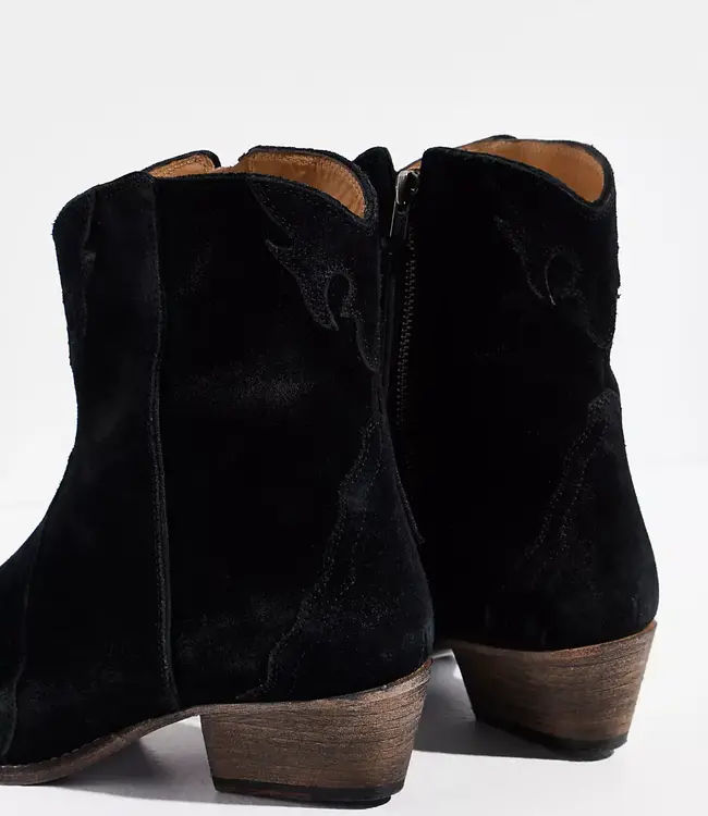 Free People New Frontier Western Boot, Black Suede
