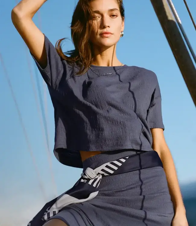 ZSupply Sway Cropped Tee, Worn Blue