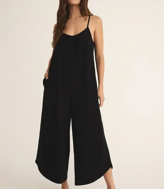 ZSupply Textured Flared Jumpsuit, Black