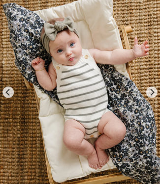 Mebie Baby Knit Bubble Romper, Sage Stripe