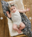 Mebie Baby Knit Bubble Romper, Sage Stripe