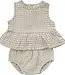Peplum Set, Oatmeal Gingham