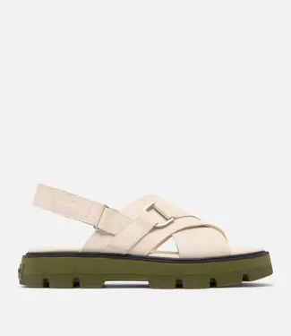 Sorel Rein CB Crisscross Sandal,  Chalk/Utility Green