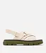 Sorel Rein CB Crisscross Sandal,  Chalk/Utility Green