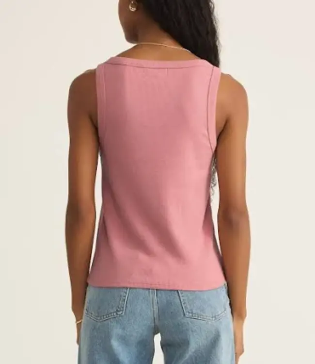 ZSupply Elin Rib Tank, Pink Smoke