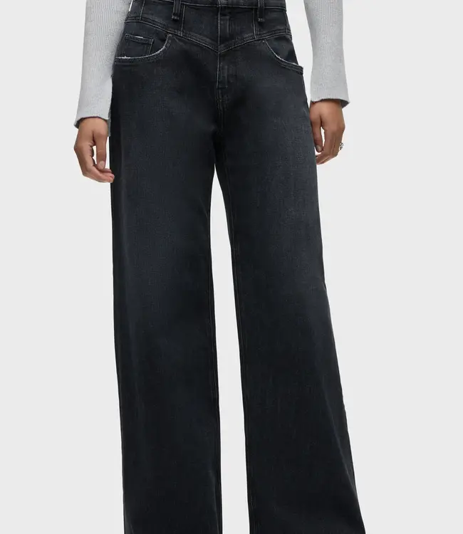 Hudson Jodie Front Yoke Wide Leg Jean, Milano Noir