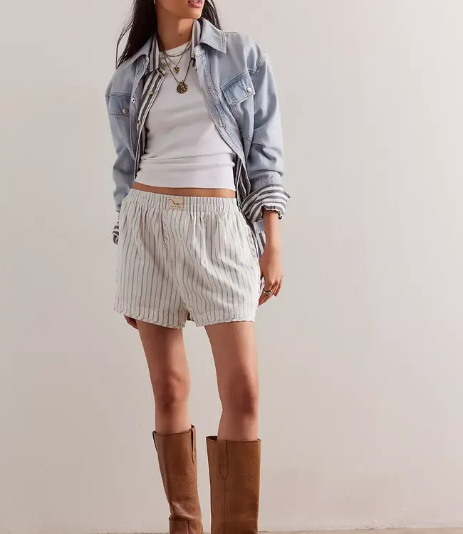 Free People Day To Day Boxers, Ivory Combo