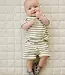 Button Short Set, Sage Stripe