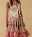 Free People Many Layers Printed Skirt,Sun Faded Combo