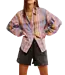 Free People Madras Dreams Shirt, Pink Combo