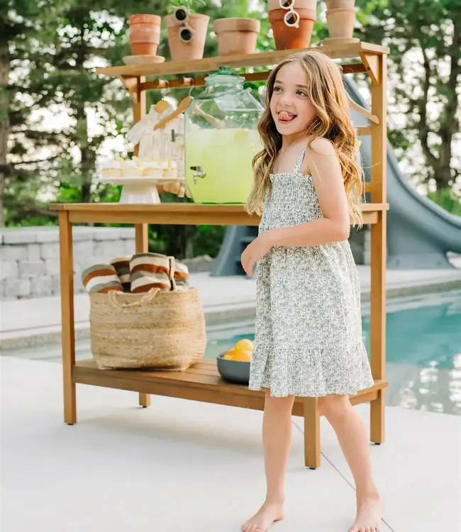 Mebie Baby Linen Dress, Palm Tree