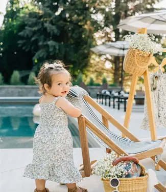 Mebie Baby Linen Dress, Palm Tree