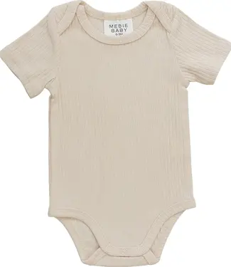 Mebie Baby Ribbed Bodysuit, Cream