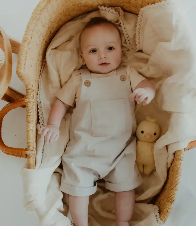 Mebie Baby Ribbed Bodysuit, Cream