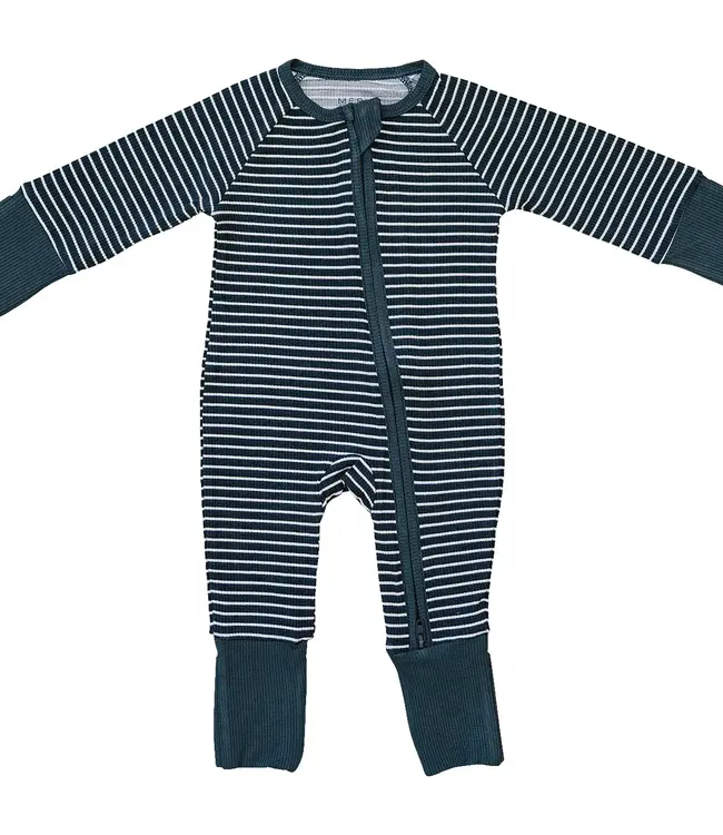 Mebie Baby Bamboo Zipper, Navy Striped