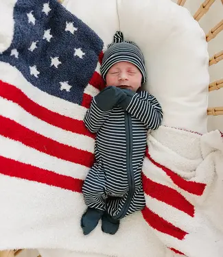 Mebie Baby Bamboo Zipper, Navy Striped