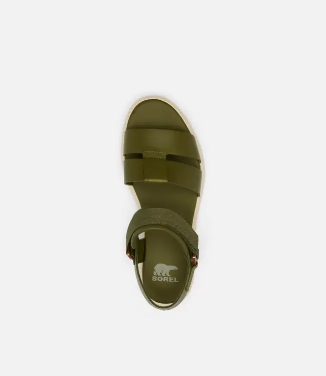 Sorel 25SOR05-Ona Ave Strap Sandal, Green/Bleach