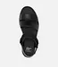 Sorel 25SOR05-Ona Ave Ankle Strap Flat Sandal, Black/Black
