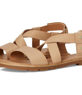 Sorel 25SOR05-Ella III Crisscross Sandals, Honest Beige/Gum