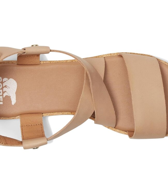Sorel 25SOR05-Ella III Crisscross Sandals, Honest Beige/Gum