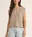 ZSupply Cliffside VNeck Airy Top, Iced Coffee
