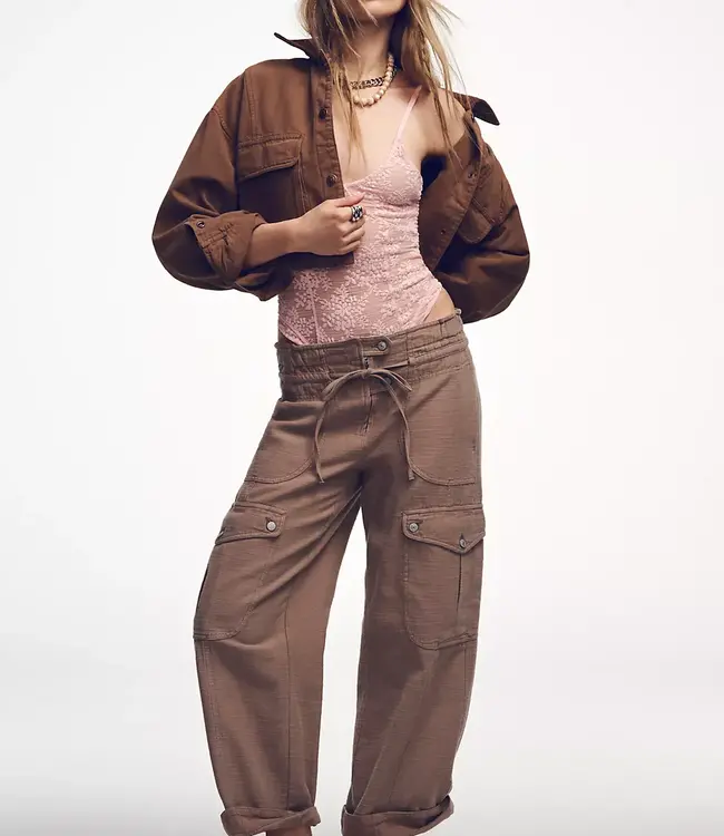 Free People Park Ave Pants, Dusted Cocoa