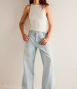 Free People Palmer Cuffed Jeans, Daydream Blue