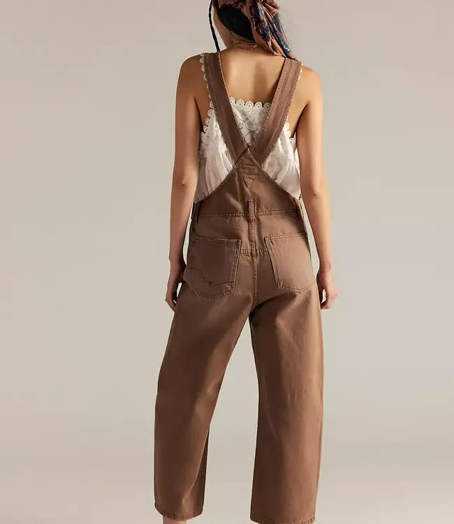 Free People Deep Trance Overalls, Brown Sugar