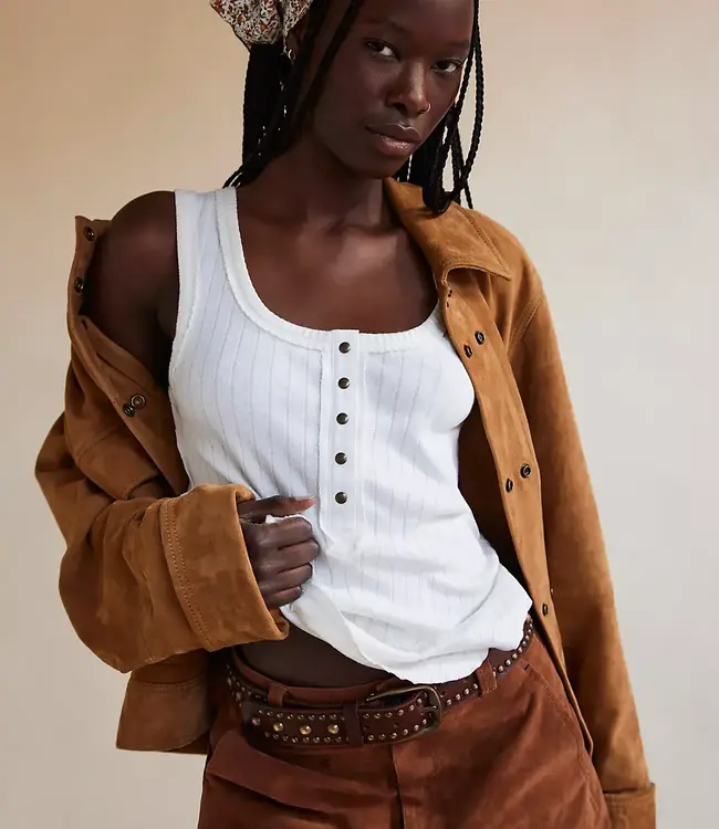 Free People Bryson Henley Tank, White