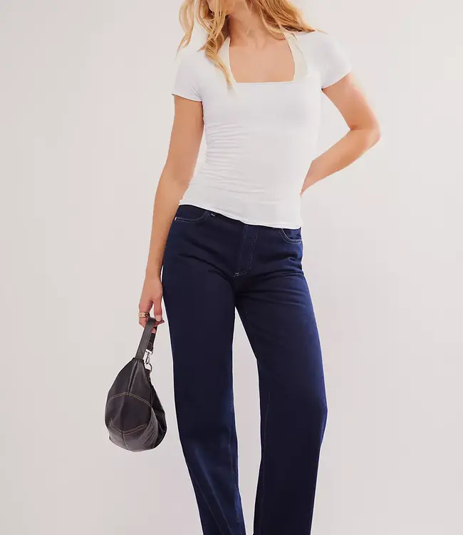 Free People Clean Lines Baby Tee, White
