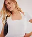 Free People Clean Lines Baby Tee, White