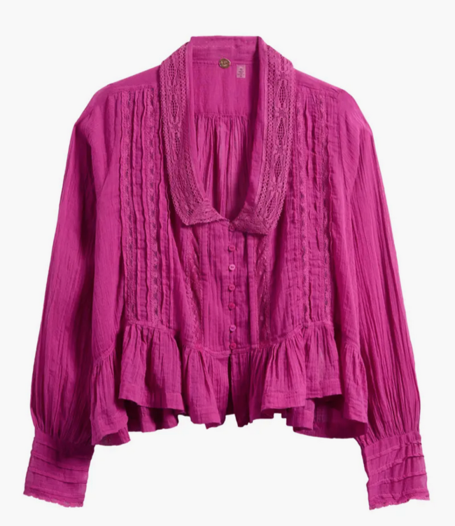 Free People Elodie Blouse, Dragon Fruit