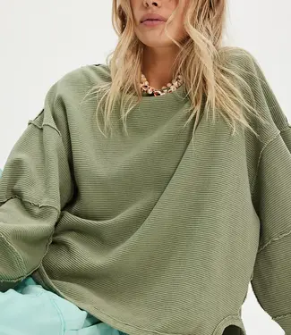 Free People Total Eclipse Tee, Oil Green