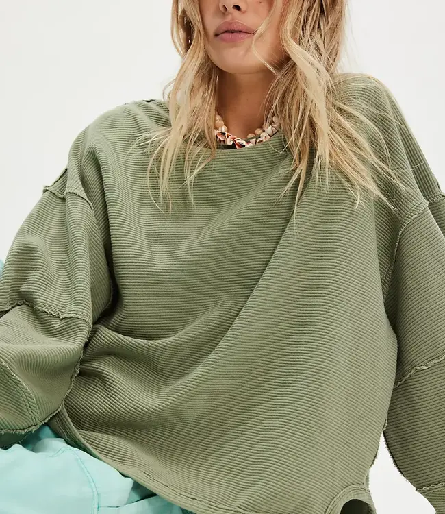 Free People Total Eclipse Tee, Oil Green