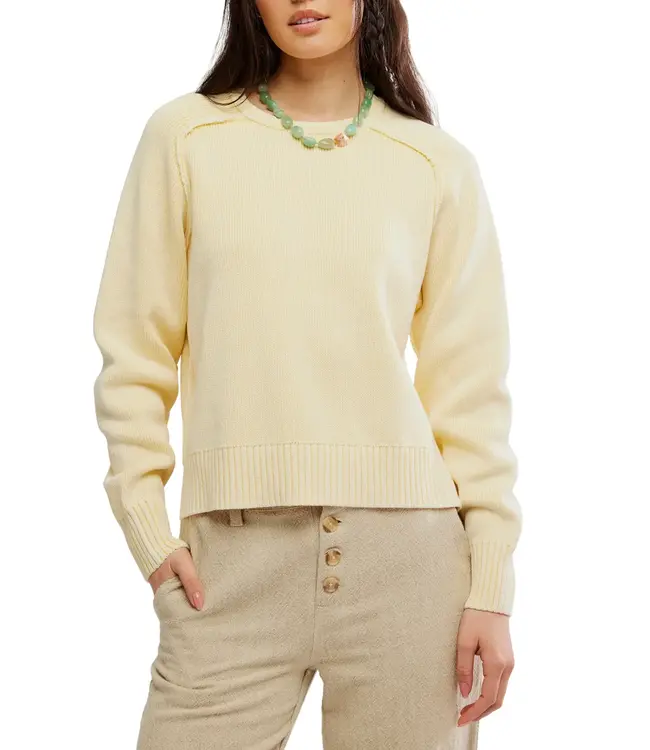 Free People Spring Street Pullover, Banana Cream