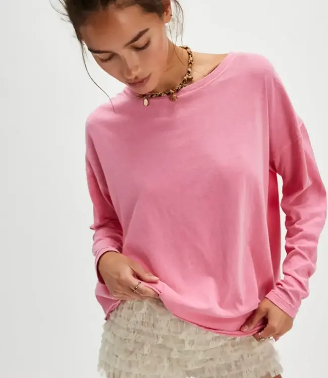 Free People Nina LS Tee, Rose Sienna