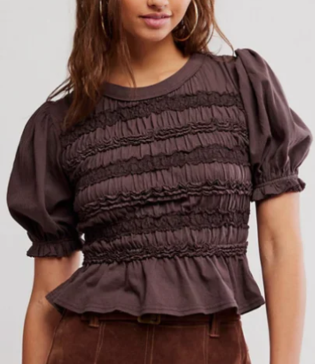 Free People Maxey Knit Top, French Chocolate