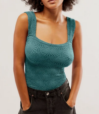 Free People Love Letter Cami, Mineral Blue
