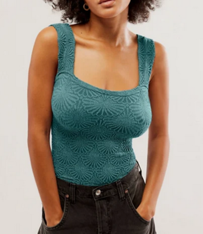 Free People Love Letter Cami, Mineral Blue